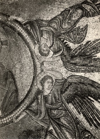 Zigrossi, Giuseppe — Anonimo romano sec. XIII - Sancta Sanctorum, mosaico della volta: angeli — particolare